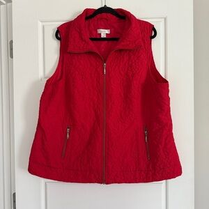 CJ Banks Vibrant Red Women's Quilted Vest